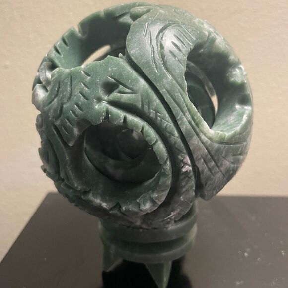 VNT 4 Layered Lucky Jade Puzzle Balls for good fortune and Mental Focus Handmade - Picture 2 of 5